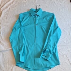 JF J.Ferrar Vibrant Turquoise Dress Shirt
